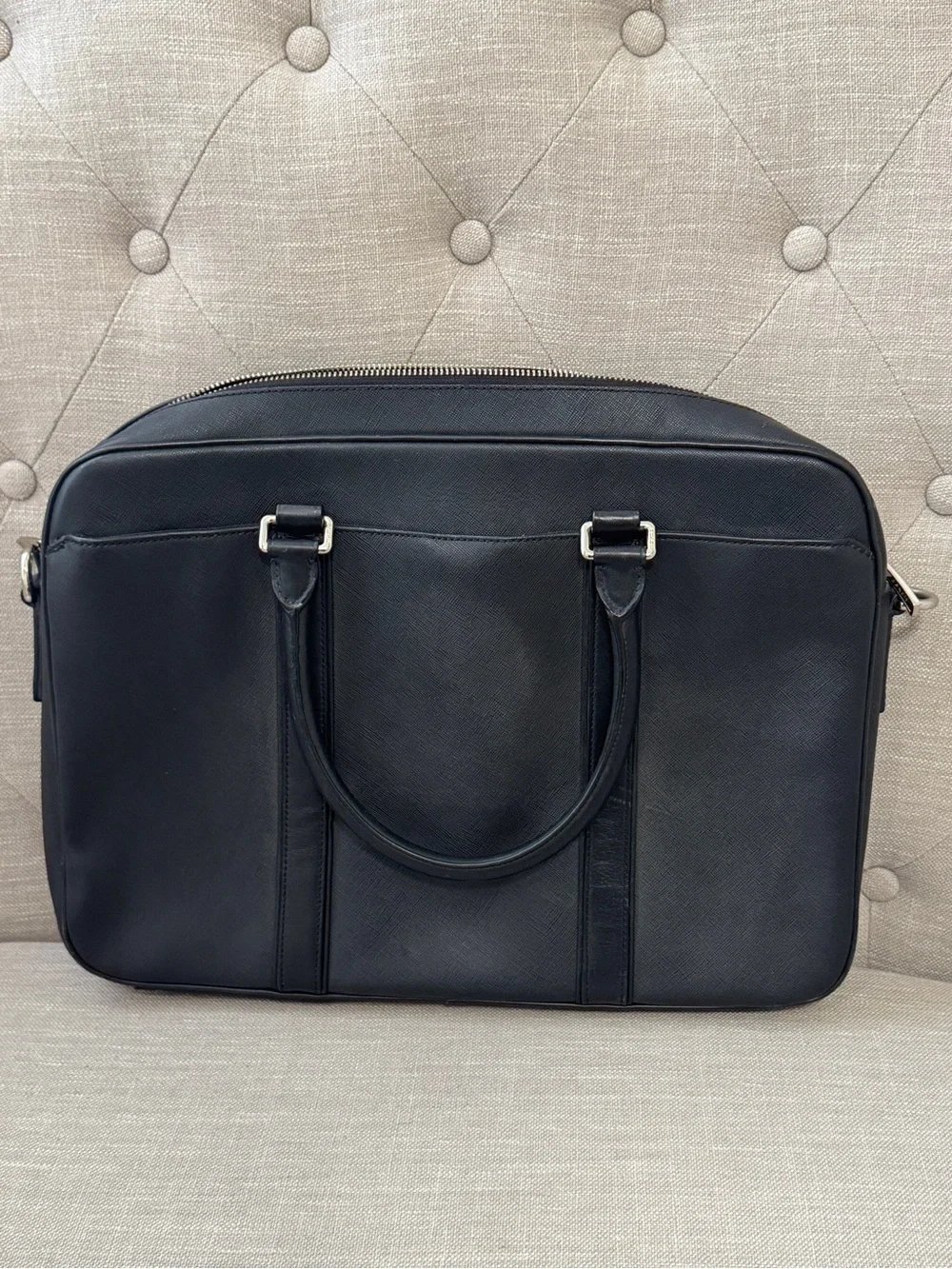 Coach Black Leather Laptop Briefcase Bag
